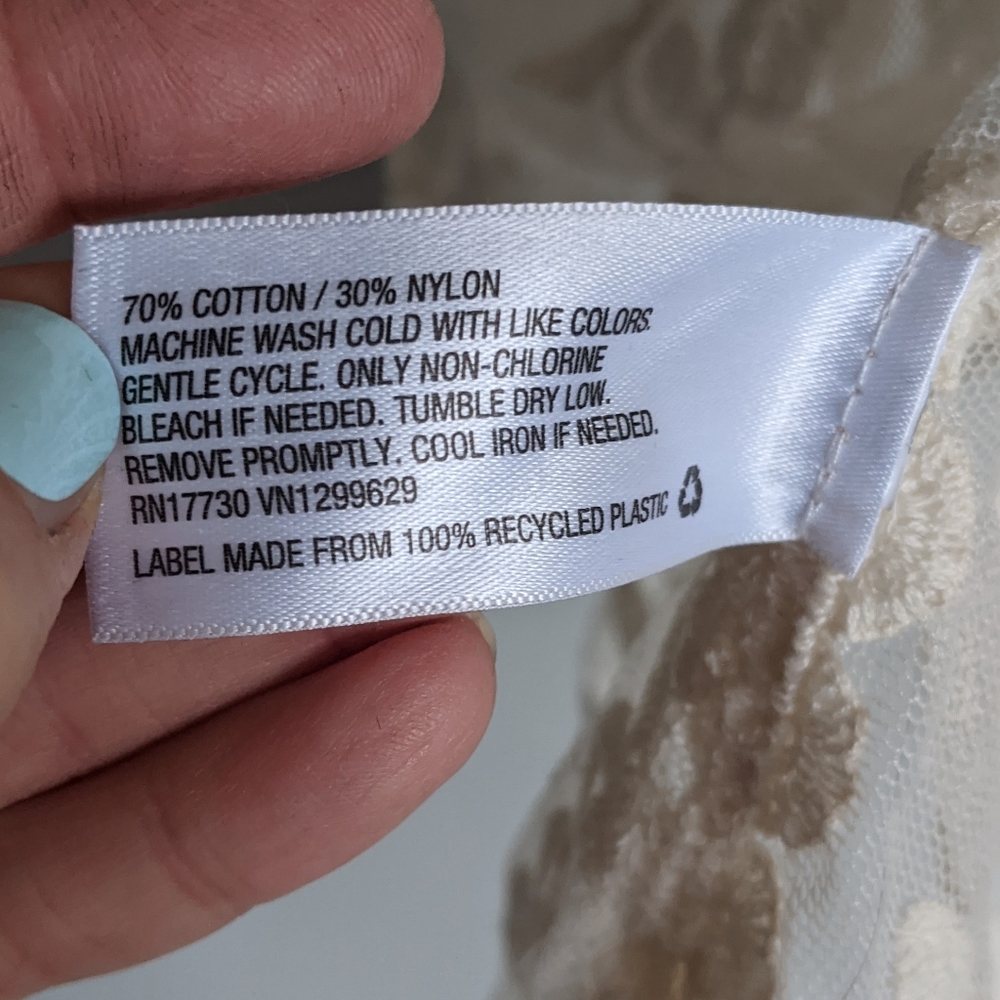 (xhilaration) Cream Boho Lace Top L/XL - Picture 6 of 7